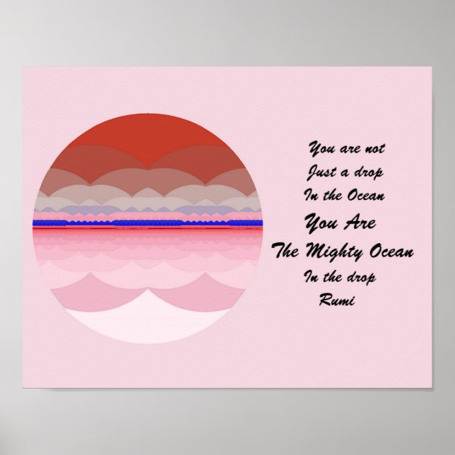 Rumi Cita Poster Art. Ocean Mandala Inspiration. (Frente)