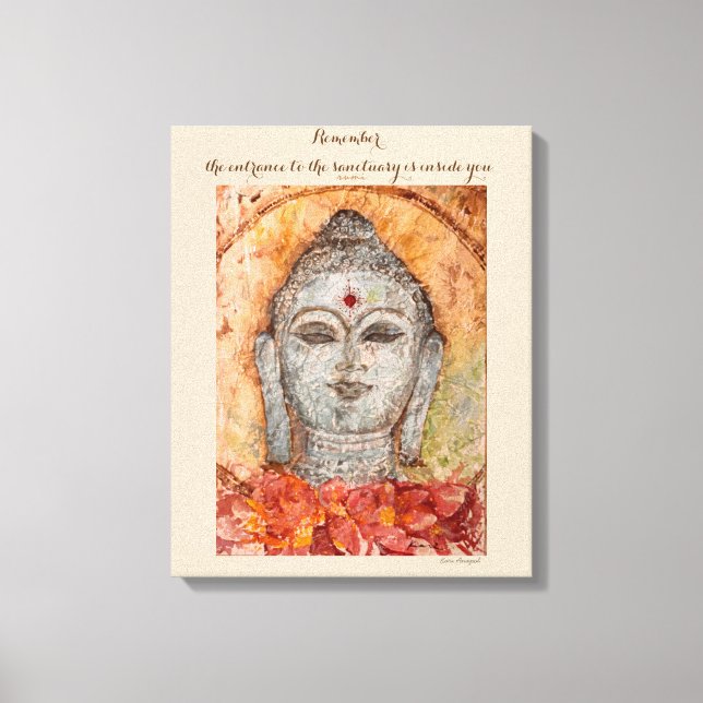 Rumi Citação Buddha Watercolor Canvas Wall Art (Frente)