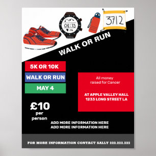 RUN OU WALK - poster de arrecadação de fundos