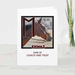 Rune Ehwaz - Lealdade e confiança - Cartão Cavalo