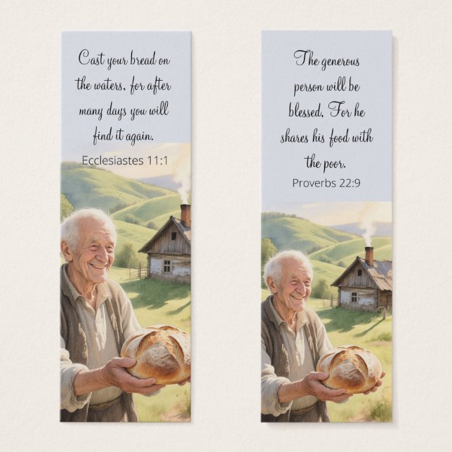Rural landscape bookmark with motivating Bible (Frente & Verso)