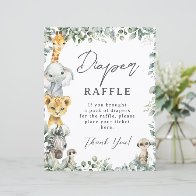 Rúscula russa Selva Animais Fraldas Raffle (Em pé/Frente)