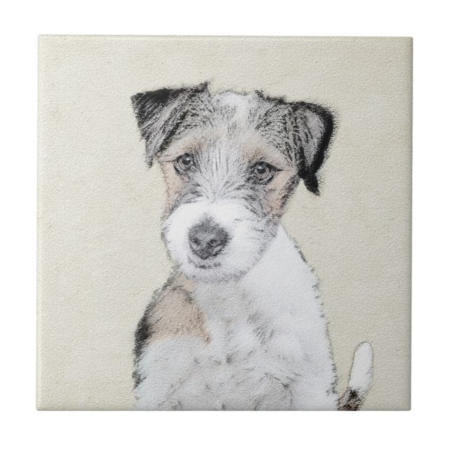 Russell Terrier Rough Painting - Arte Original de  (Frente)