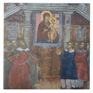 Rússia, Yaroslavl, afresco na Catedral de St.
