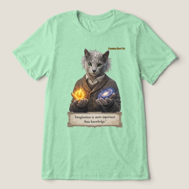Russian Blue Einstein Cat - Imagination (Design frontal)