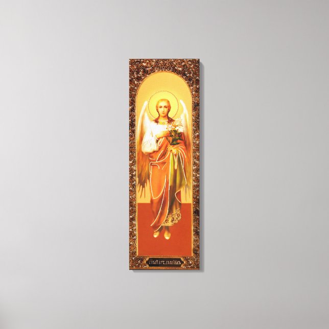 Russian Icon Archangel Gabriel Wrapped Canvas (Frente)
