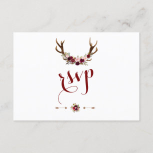 Russo Borgonha Marsala Floral Antlers RSVP