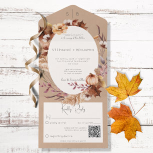 Russo Brown Fall Floral & Sai Código QR