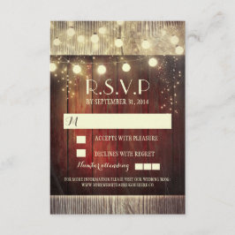 Russo country acende cartões de RSVP de casamento