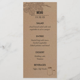 Russo | Folhas Masonjar | Cartão de Rack Menu Casa