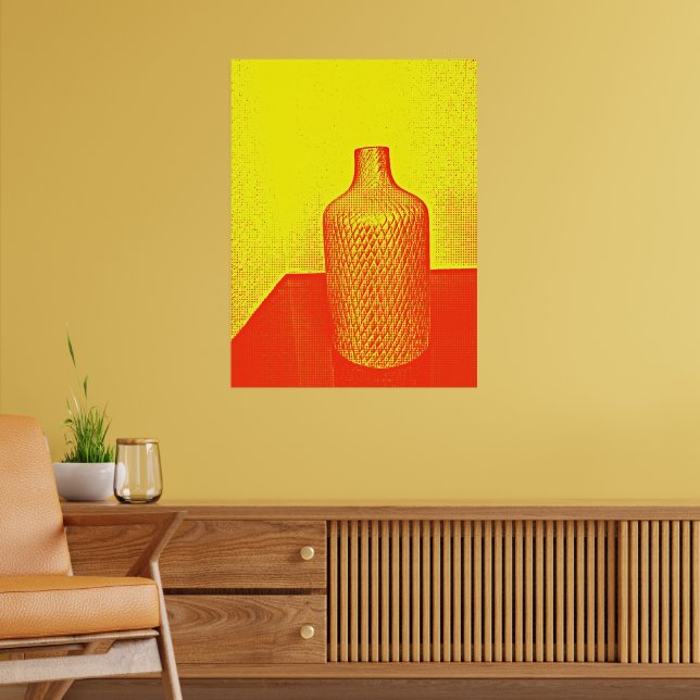Russo Impressão Vase Amarelo Vermelho Quente (Sala de Estar 2)