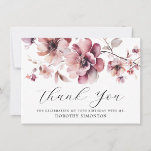 Russo Rosa 70 de Flor Selvagem Aniversário Obrigad