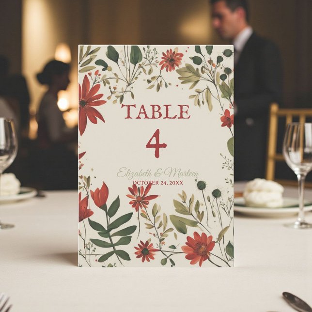 Russo Sage Green & Burgundy Red Floral outono (Criador carregado)