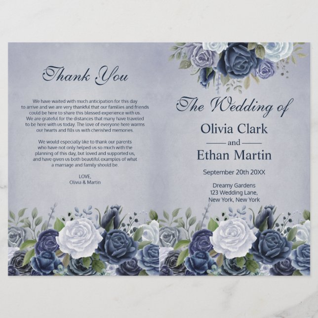 Russty Blue Watercolor Floral (Frente)