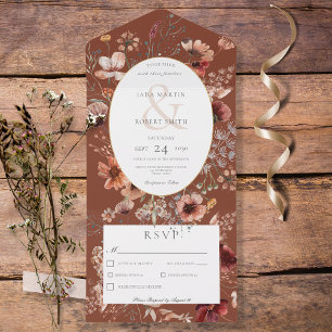 Rust & Blush Janto de Frame Floral de Flor de Flor