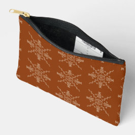 Rust Brown Indian Boho Line Art Symmetry Pattern