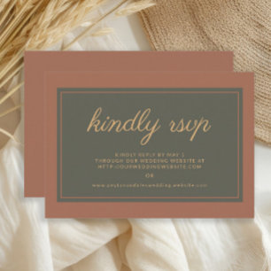 Rust Burnt Orange Olive Green Kindly RSVP