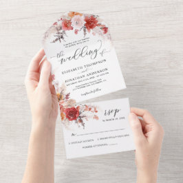 Rust Burnt Orange Terracotta Detalhes do Casamento