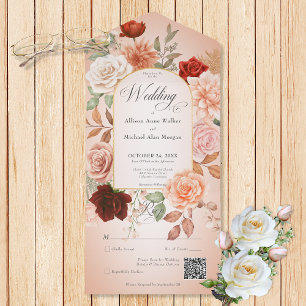 Rust do Boho Russo e Peach Arch Floral Código QR