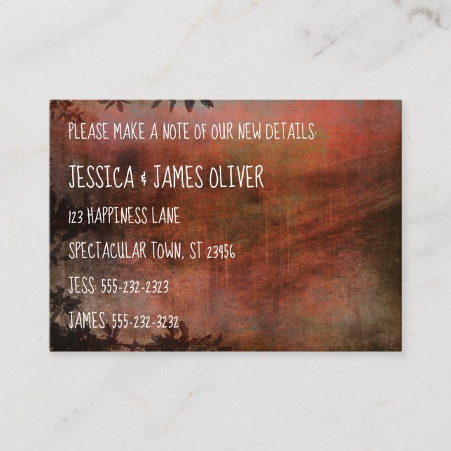 Rust e Brown Grunge Nós movemos o Cartão de Saída (Frente)