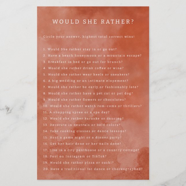 Rust Floral Ela Iria Preferencialmente Jogo (Frente)