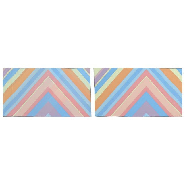 Rust Leaf Geometric Pattern Pillowcases – Modern A (Traseira-Conjunto)