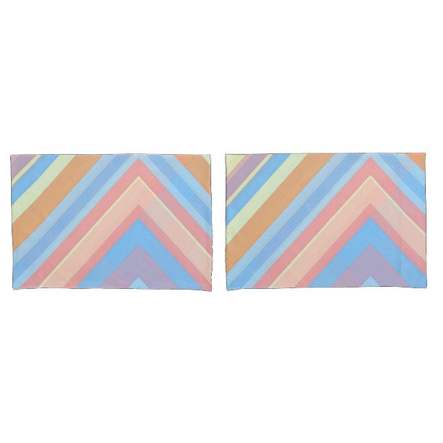 Rust Leaf Geometric Pattern Pillowcases – Modern A (Frente - conjunto)