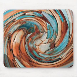 Rust N Blue Abstrato Dolphart Mouse Pad