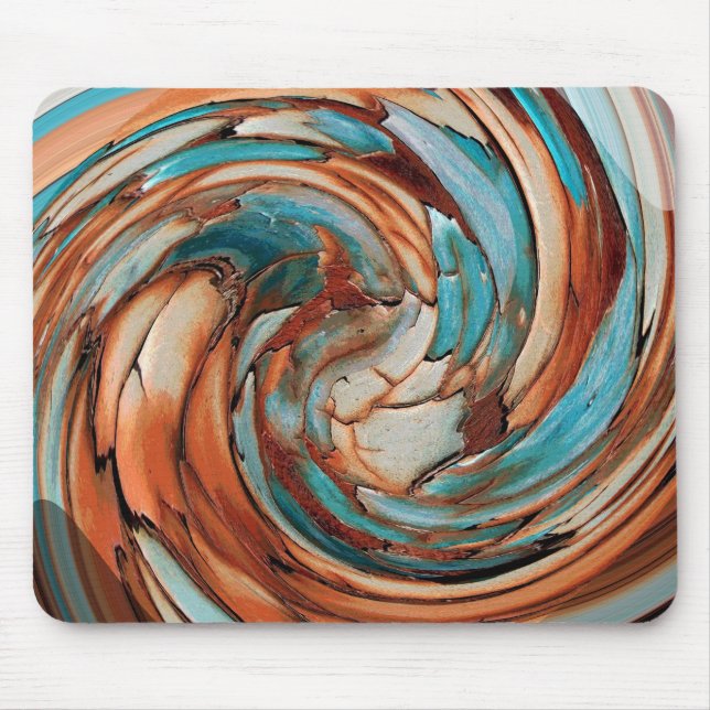 Rust N Blue Abstrato Dolphart Mouse Pad (Frente)