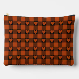 Rust Red Black Buffalo Heart Plaid