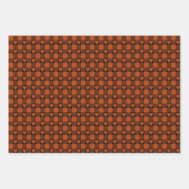 Rust Red Black Buffalo Heart Plaid