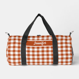 Rust Red Plaid Gingham Personalized
