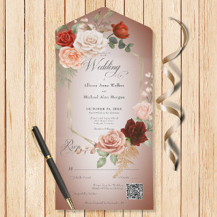 Rust Russo Boho & Peach Floral Frame Rust Código Q