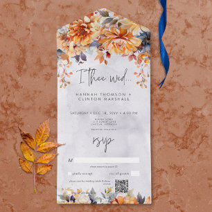 Rust Rustic Rust & Marinho Fall Floral Wedch Códig