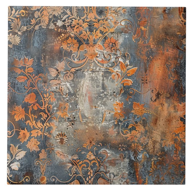 Rusted Metal Antique Floral  (Frente)