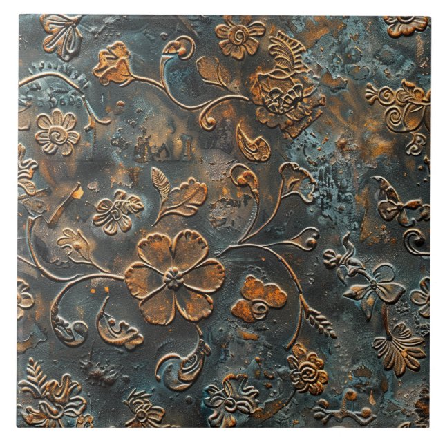 Rusted Metal Antique Floral  (Frente)