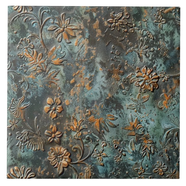 Rusted Metal Antique Floral  (Frente)