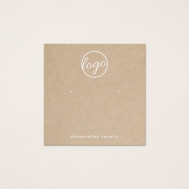 Rustic Add Your Logo Custom Earration Card (Adição (Frente)