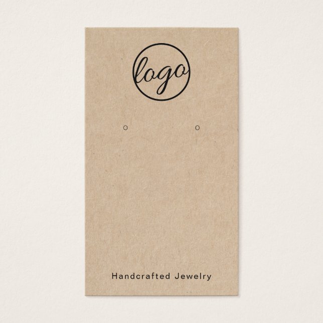 Rustic Add Your Logo Custom Earration Card (Adição (Frente)