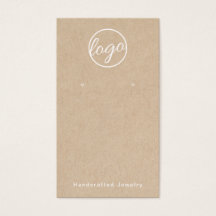 Rustic Add Your Logo Custom Earration Card (Adição