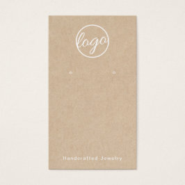 Rustic Add Your Logo Custom Earration Card (Adição