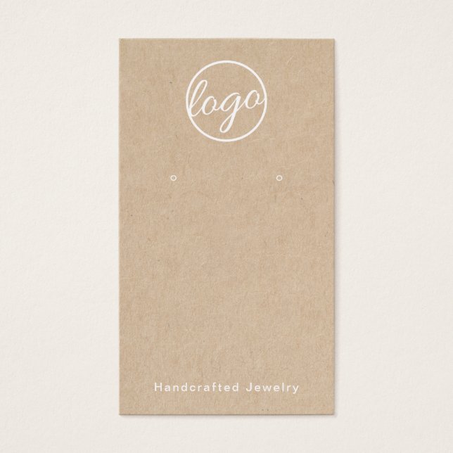 Rustic Add Your Logo Custom Earration Card (Adição (Frente)