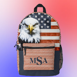 Rustic American Flag & Eagle Personalizado