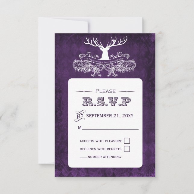 Rustic Antler, Deer Winter Woodland rsvp 3.5 x 5 (Frente)