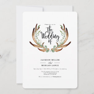 Rustic Antler & Vine   Convite de casamento de aqu