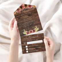 Rustic Autumn Fall Sunflower RSVP