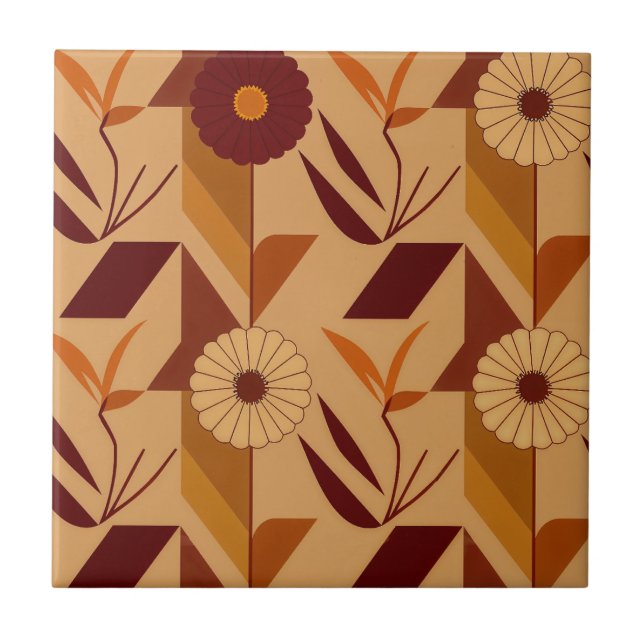 Rustic Autumn Floral Geometric Pattern (4) (Frente)