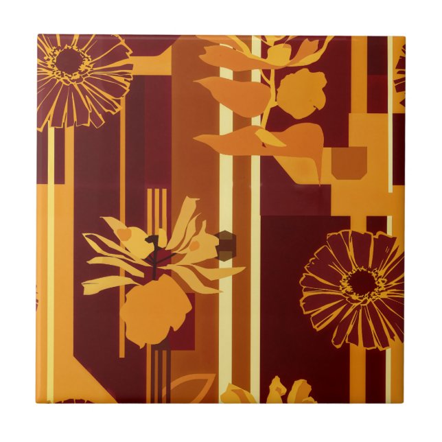 Rustic Autumn Floral Geometric Pattern (5) (Frente)