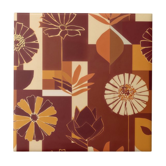 Rustic Autumn Floral Geometric Pattern (6) (Frente)