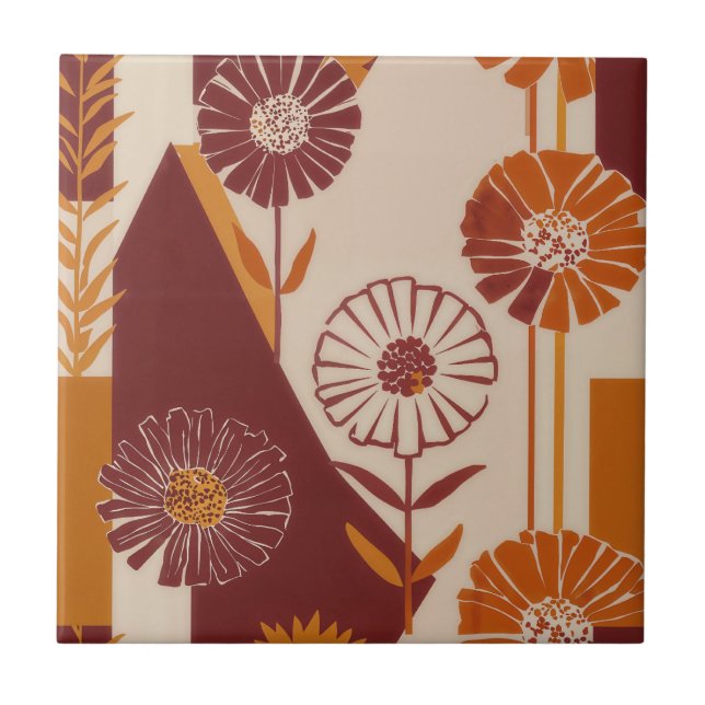 Rustic Autumn Floral Geometric Pattern (8) (Frente)